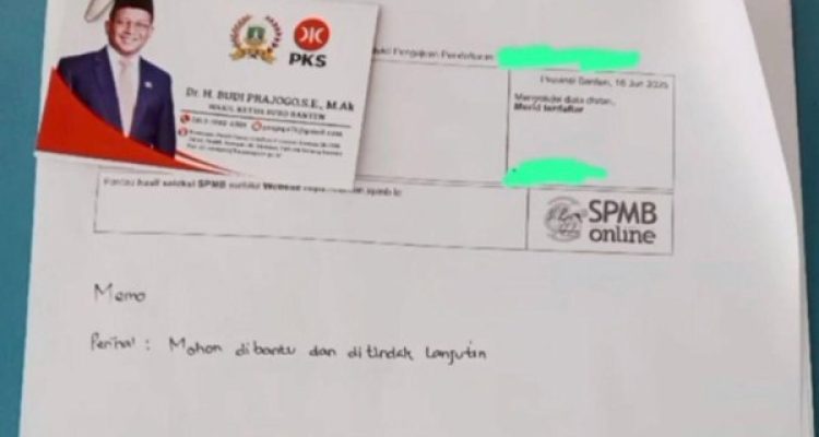 Viral Wakil Ketua DPRD Provinsi Banten Budi Prajogo menitip siswa dalam seleksi SPMB salah satu SMA Negeri di Kota Cilegon, Banten. (Tangkapan layar viral)